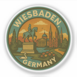 Pegatina Wiesbaden Alemania Punto de Interés Artístico