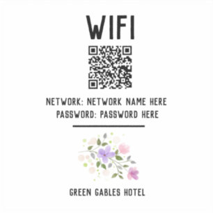Pegatina WiFi del hotel con código QR