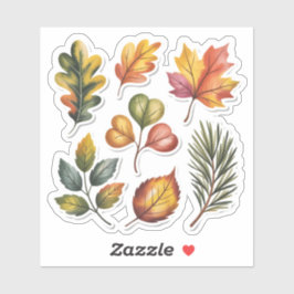 Pegatina Wild Forest Leaves Custom-Cut Vinyl Sticker