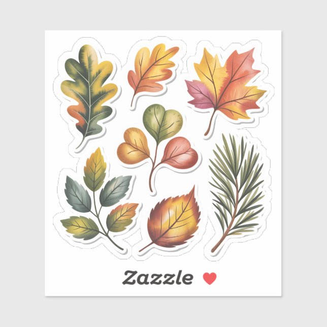 Pegatina Wild Forest Leaves Custom-Cut Vinyl Sticker (Hoja)