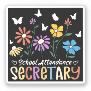 Pegatina Wildflowers Groovy, secretario de asistencia escol