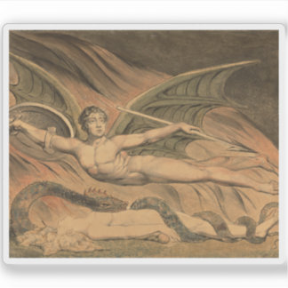 Pegatina William Blake - Satan exultando en vísperas