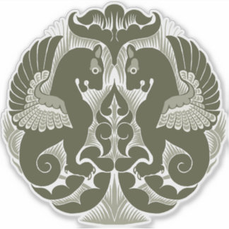 Pegatina William De Morgan Green Griffins Vinyl Sticker