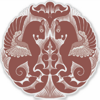 Pegatina William De Morgan Red Griffins Vinyl Sticker
