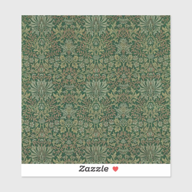 Pegatina William Morris Flower Garden-Greens (Hoja)