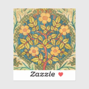 Pegatina William Morris Rosa Wreath: Arte y artesanía clási