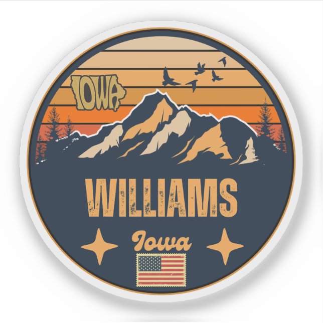 Pegatina Williams, Iowa (Anverso)