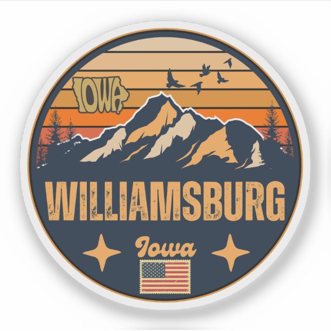 Pegatina Williamsburg, Iowa (Anverso)