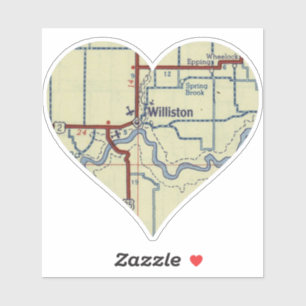 Pegatina Williston ND Map