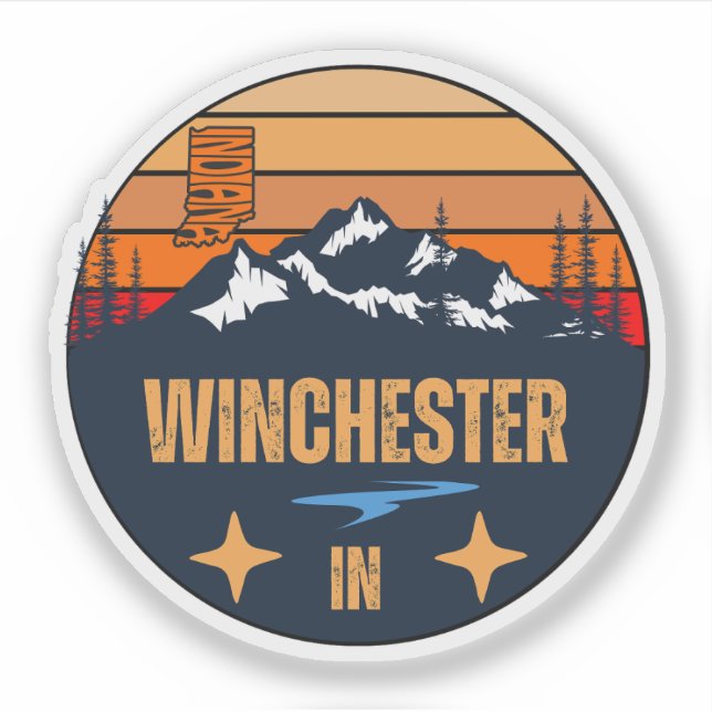 Pegatina Winchester, Indiana (Anverso)