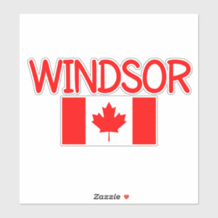 Pegatina Windsor Canadá Bandera canadiense color oscuro,win