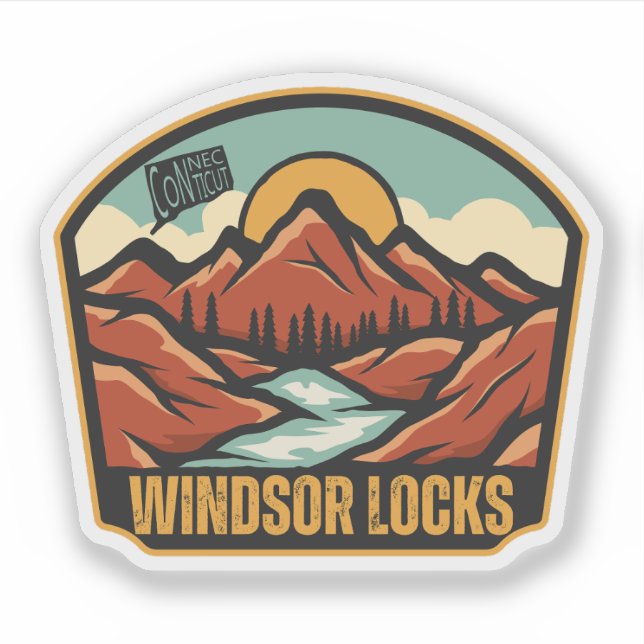 Pegatina Windsor Locks, Connecticut (Anverso)