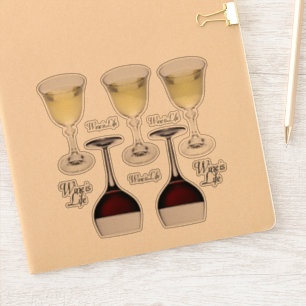 Pegatina Wine Is Life sheet of 10 scrapbook decals