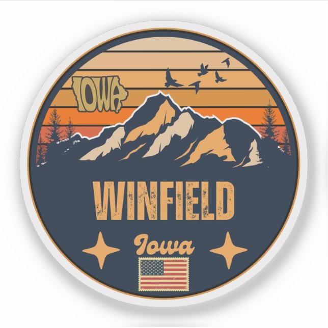 Pegatina Winfield, Iowa (Anverso)