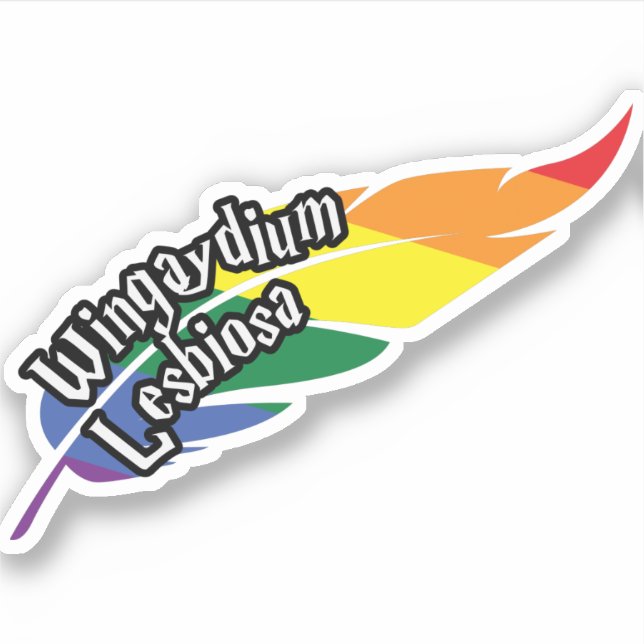 Pegatina Wingaydium Lesbiosa - Funny LGBTQ+ Magic Pun (Anverso)