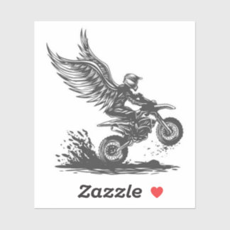 Pegatina Winged Dirt Bike Rider – Fantasy Motorcycle Sticke