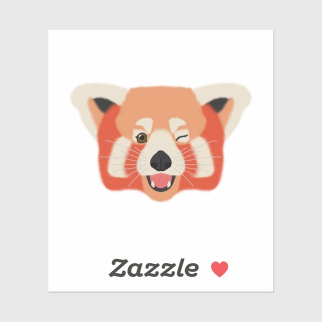 Pegatina Winky Red Panda (Hoja)