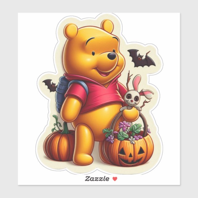 Pegatina Winnie the Pooh halloween (Hoja)