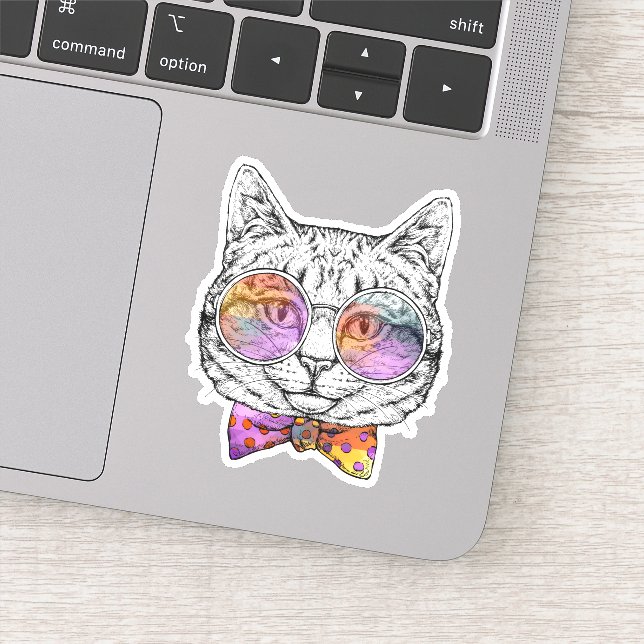 Pegatina Wise Kitty Kat (Detalle)