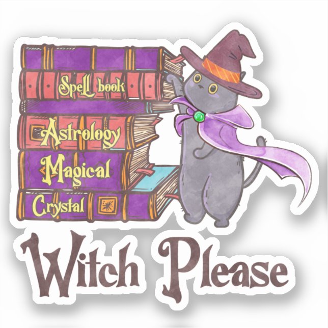 Pegatina Witch Please - Witch Black Cat (Anverso)