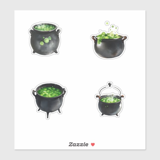 Pegatina Witches Black Cauldron (Hoja)