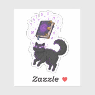 Pegatina Witchy Meowgic - Gato levitante