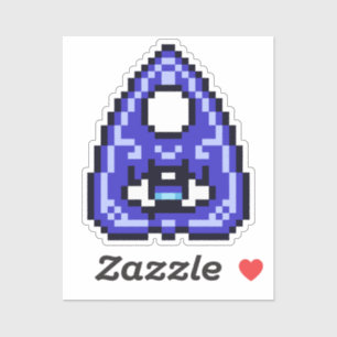 Pegatina Witchy Purple Blue Pixel Art Planchette