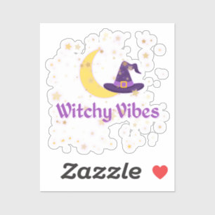Pegatina Witchy Vibes Moon y Gorra