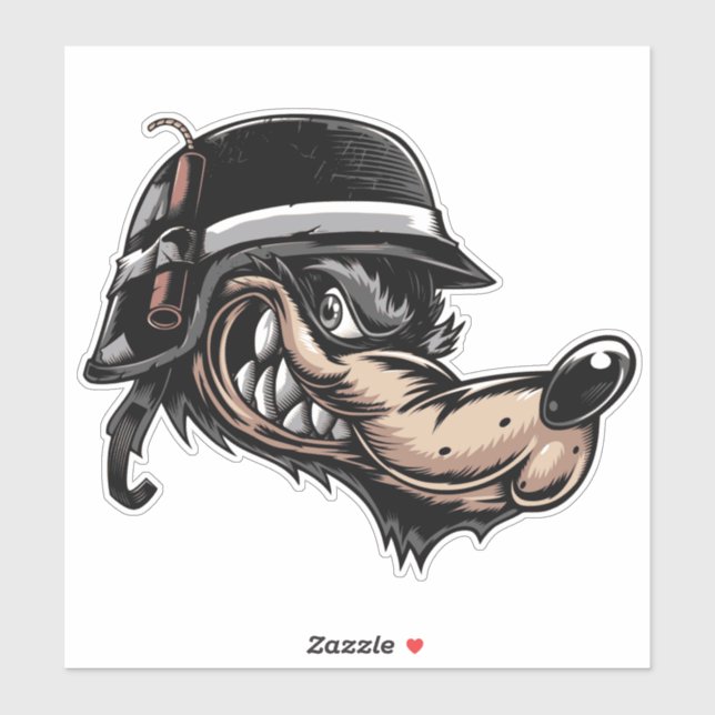 Pegatina Wolf (Hoja)