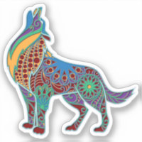 Wolf Colorful Mandala Animal