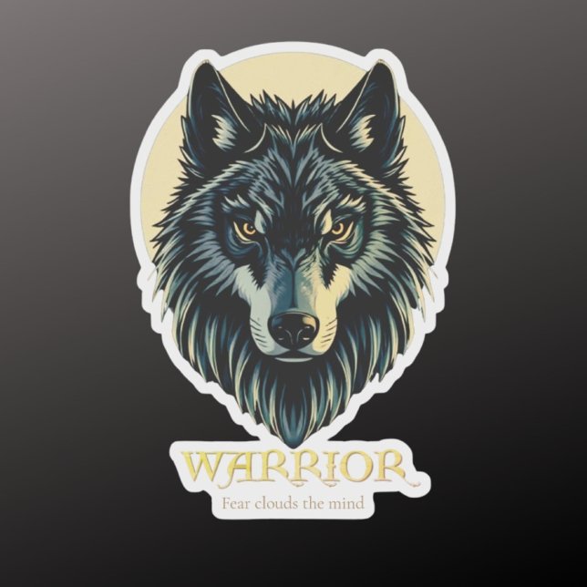 Pegatina Wolf face fenrir guerrero tribal sin miedo fenris (Subido por el creador)