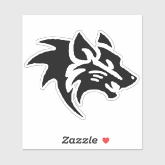 Pegatina Wolf Head Digital Art - Hand Drawn - One-Of-A-Kind