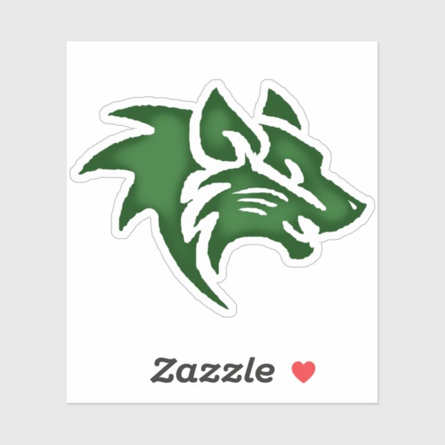 Pegatina Wolf Head Digital Art - Hand-Drawn - One-Of-A-Kind (Hoja)