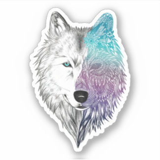 Pegatina Wolf Mandala Para Wolf Lover Wolf Love