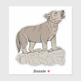 Pegatina Wolf Pup Howling