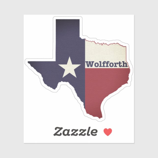 Pegatina Wolfforth Texas Flag (Hoja)