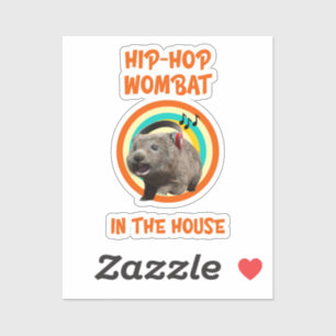 Pegatina Wombat divertido de Hip-hop en la casa