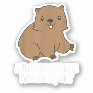 Pegatina Wombats divertidos Me Gusta Realmente Wombats Ok F