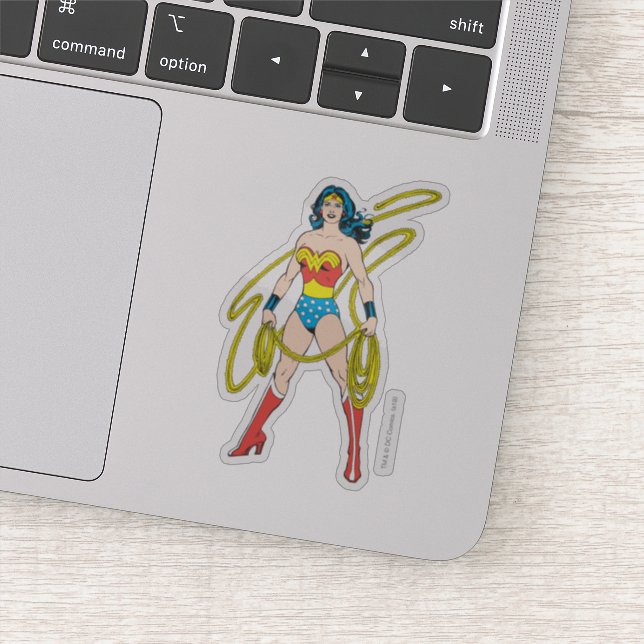 Pegatina Wonder Woman Holds Lasso (Detalle)