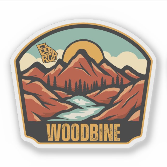 Pegatina Woodbine, Georgia (Anverso)