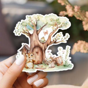 Pegatina Woodland Animals Boho Baby Shower