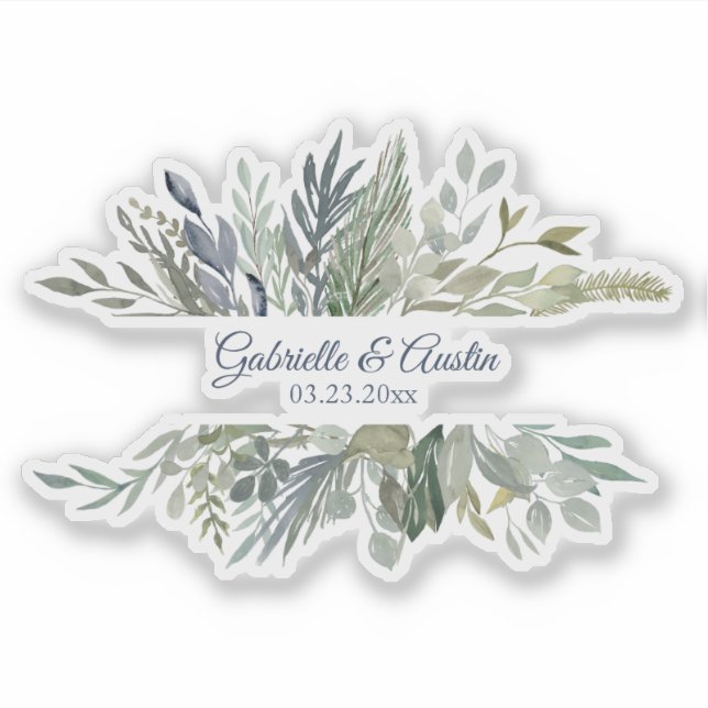 Pegatina Woodland Foliage Newlyweds (Anverso)