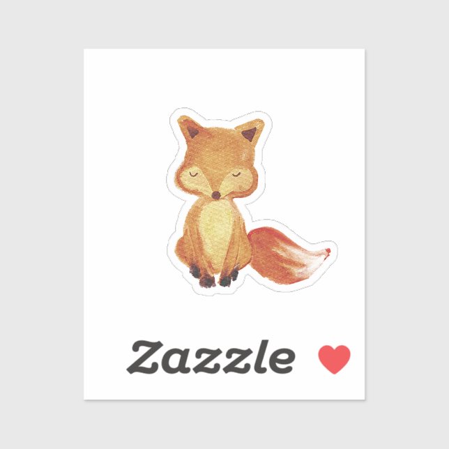 Pegatina Woodland Fox Watercolor (Hoja)