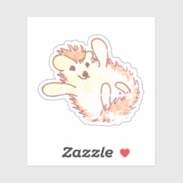 Pegatina Woodland Golden Adorable Happy Hedgehog