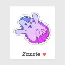 Pegatina Woodland Purple Adorable Happy Hedgehog