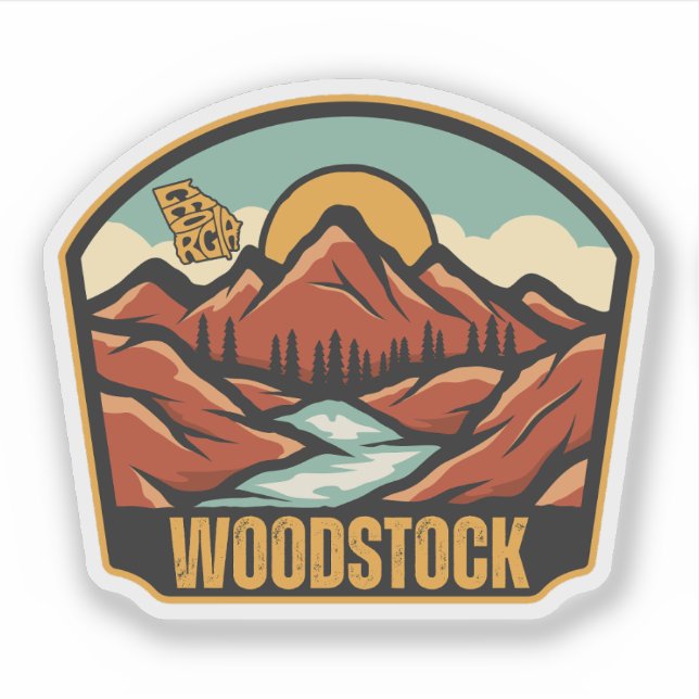 Pegatina Woodstock, Georgia (Anverso)