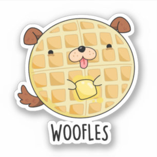 Pegatina Woofles Doggy Doggy Waffle Pun