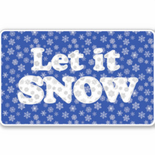 Pegatina Word Art - Déjalo nevar con fondo nevado