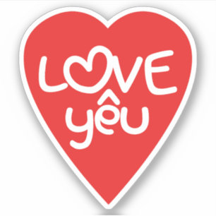 Pegatina Wordplay vietnamita del asiático del ♥ de Yêu 