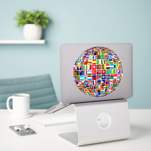 Pegatina World Flags Globe, Internacional,